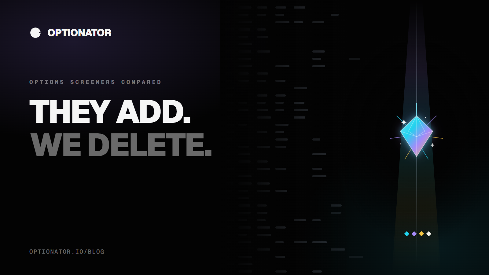 Options Screeners Compared: What They Add, What We Delete