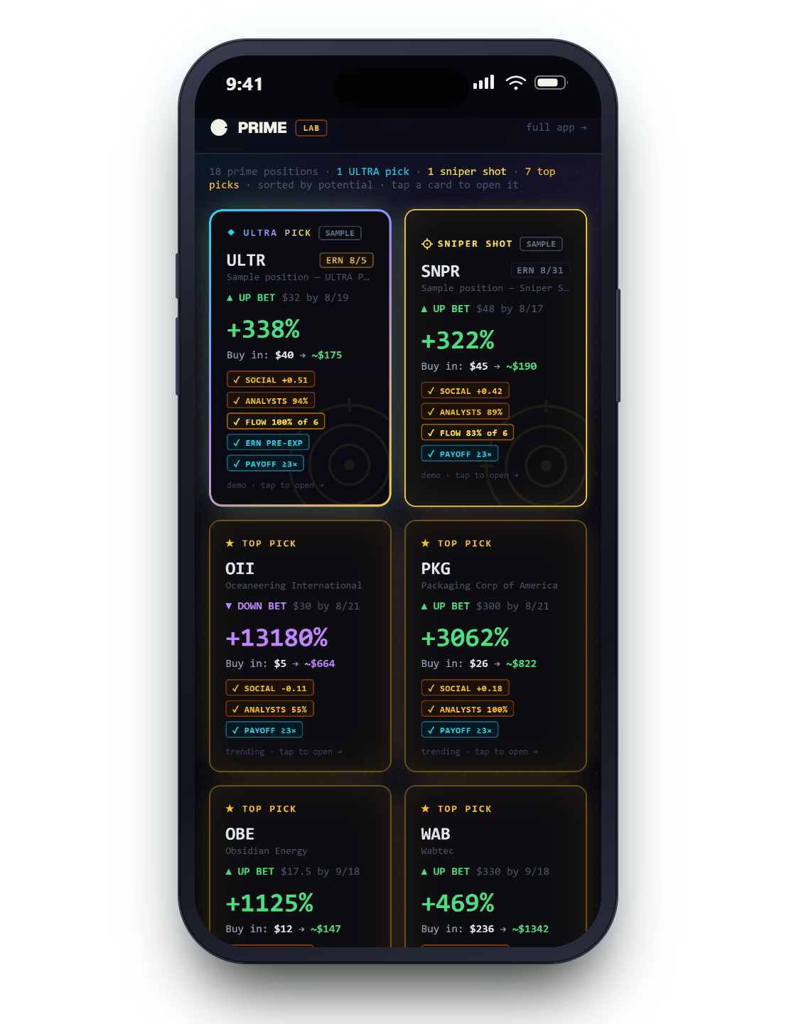 Prime Lab — every prime position, graded